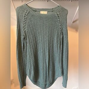 Light teal crew neck sweater size medium by Pink Republic
